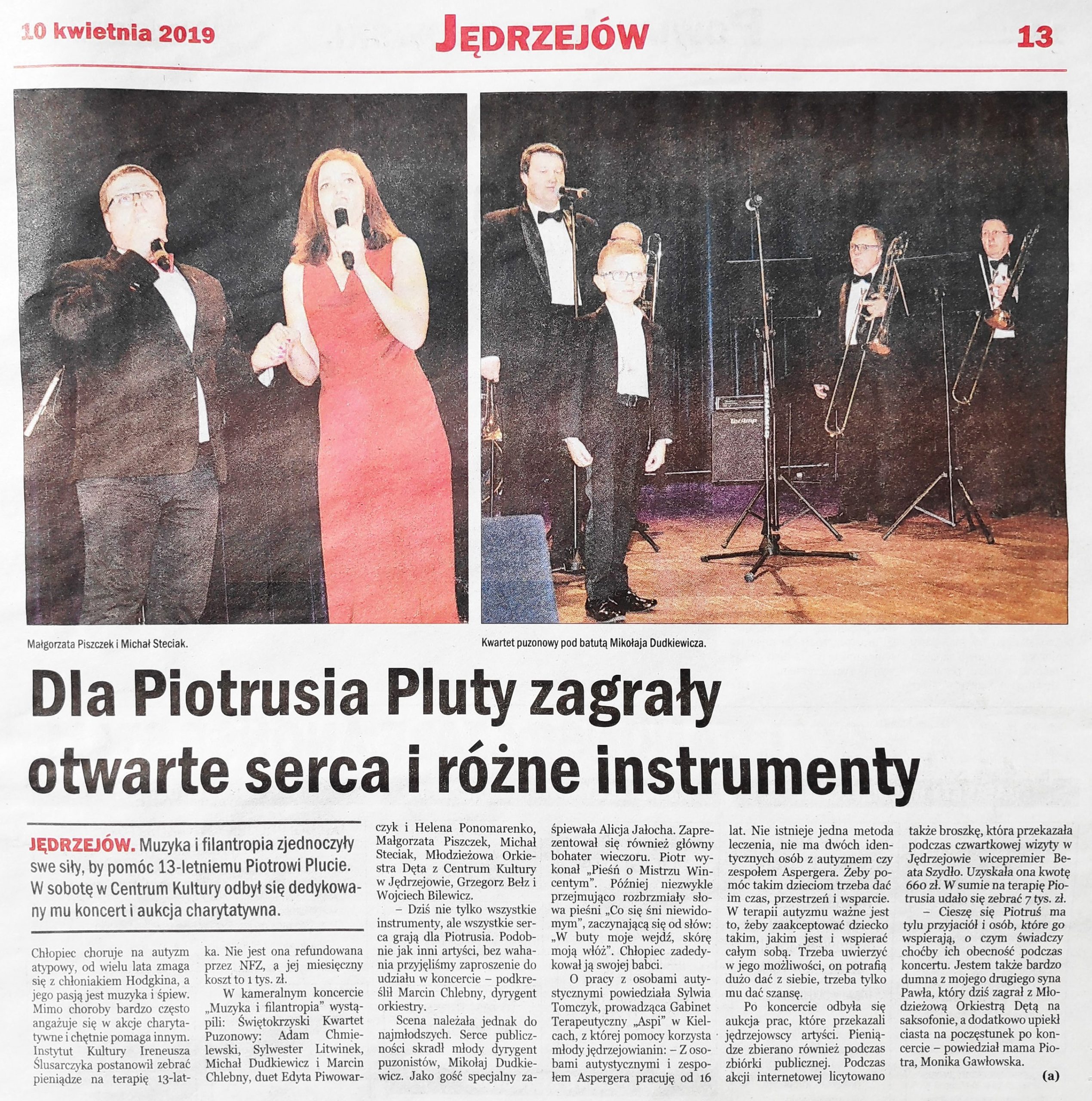 Dla Piotrusia Pluty zagrały otwarte serca i różne instrumenty